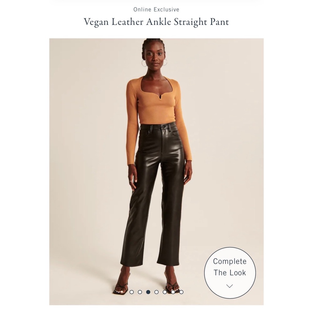 Abercrombie & Fitch Straight, High-Rise Vegan Leather Pants